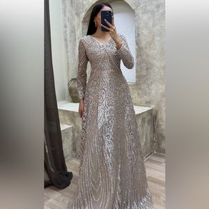 Sparkle beaded custom Turkish evening gown dress